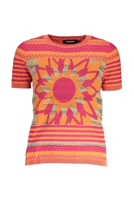 t-shirt-en-coton-orange-a-col-rond