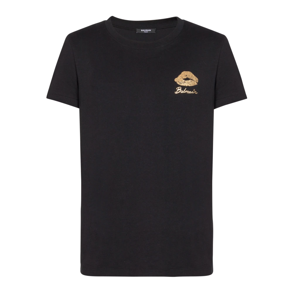 Balmain T-shirt met Kiss print Black Heren