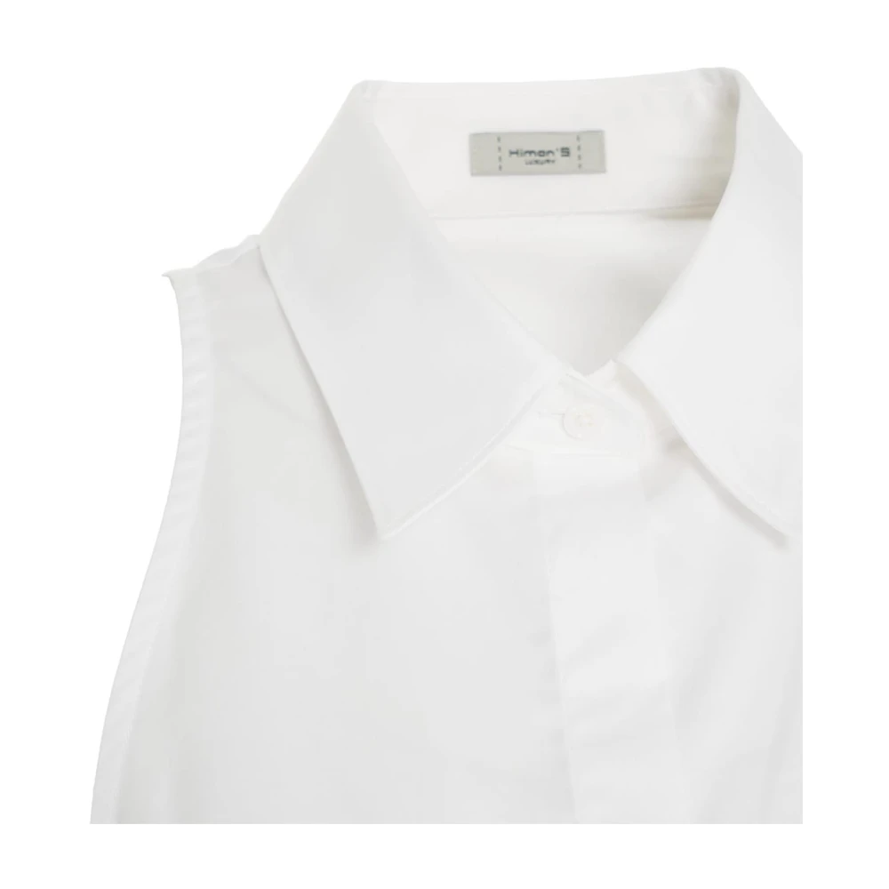 Himon's Witte Mouwloze Blouse Elegante Stijl White Dames