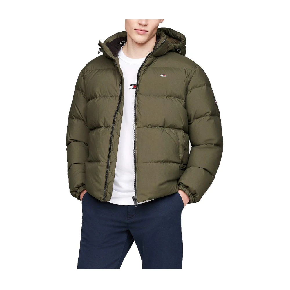 Tommy Jeans Groene gewatteerde jas met capuchon Green Heren