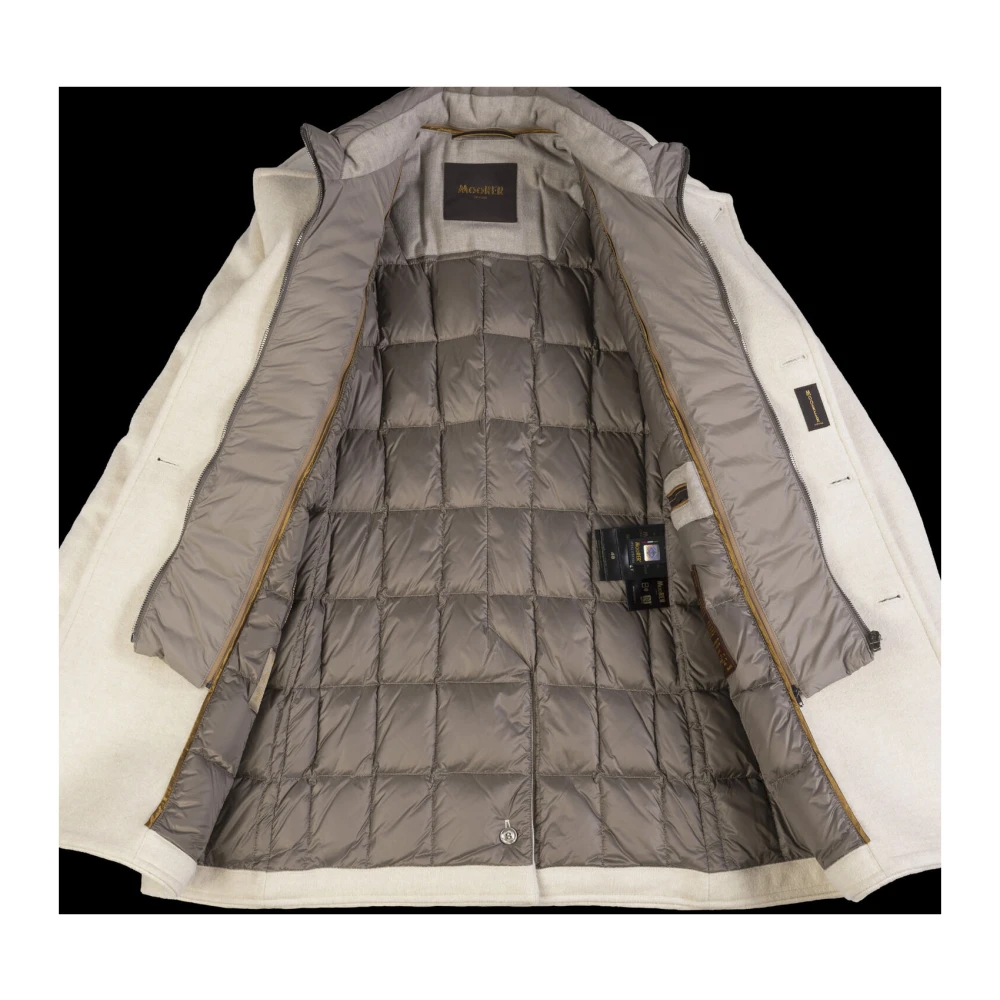Moorer Luxe dubbelrijige peacoat in Yangir Cashmere Beige Heren
