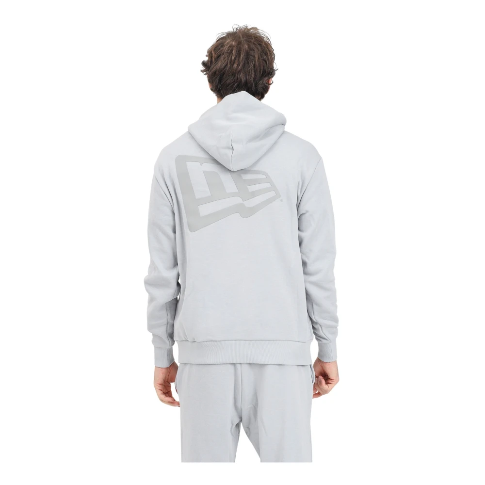 new era Grijze Flag Oversized Hoodie Sweater Gray Heren