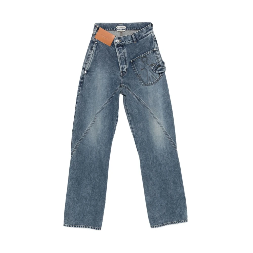 Jw Anderson Twisted Workwear Jeans - Female - Straight Fit Jeans - Blue - W28 - Jeans