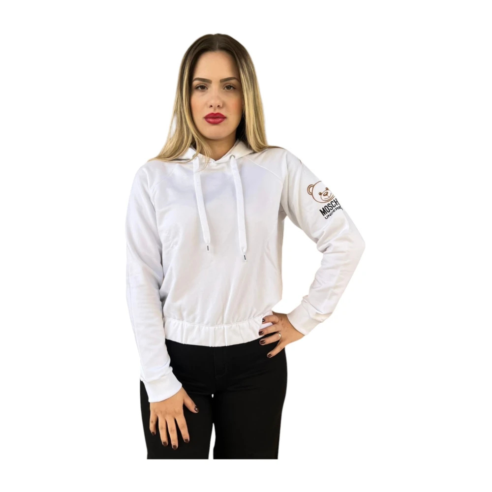 Moschino Stijlvolle Sweatshirt voor Modeliefhebbers White Dames