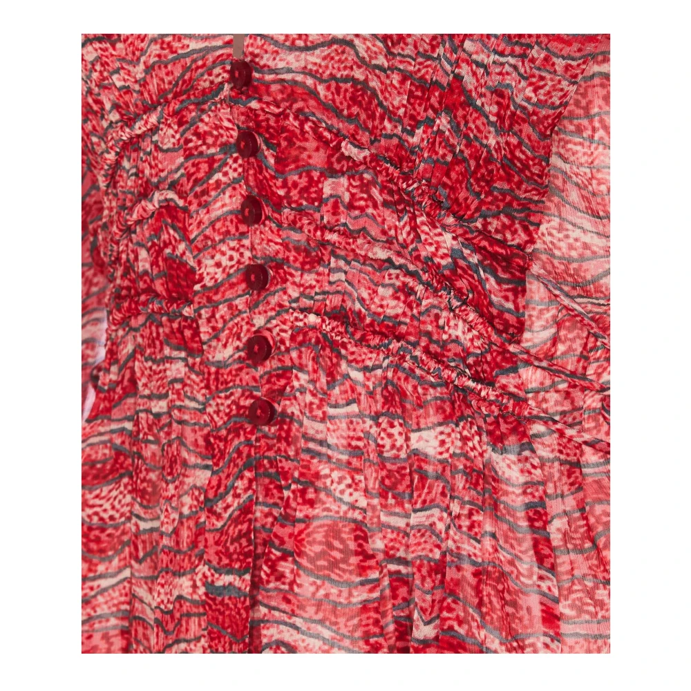 Isabel Marant Étoile Rode Axeline Top met Zigzag Print Red Dames