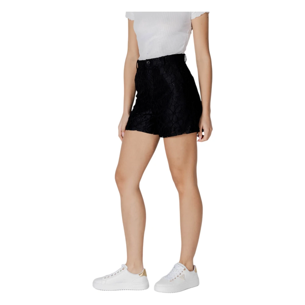Desigual Zwarte Rits Knoop Shorts Lente Zomer Vrouwen Black Dames