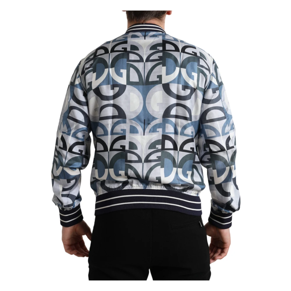 Dolce & Gabbana Zijden Multicolor Bomberjack Klassieke Elegantie Multicolor Heren