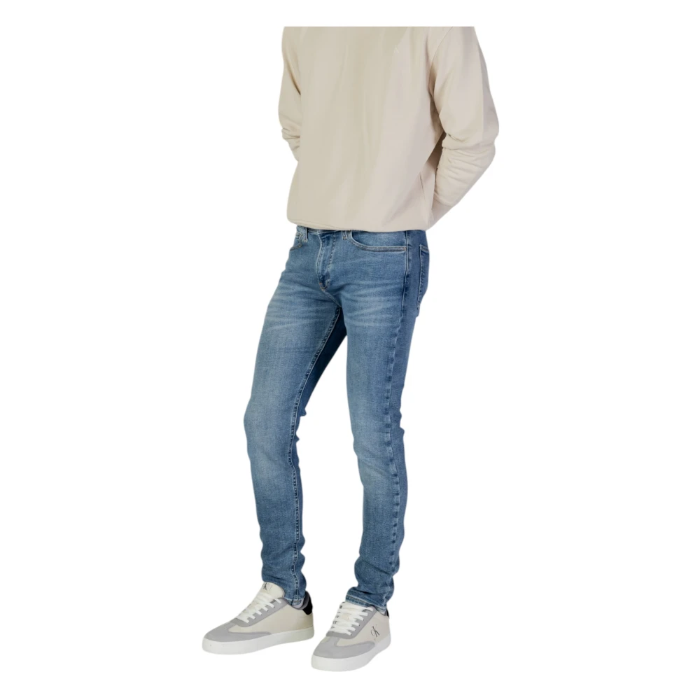 Calvin Klein Jeans Blauwe Rits Knoop Plain Heren Jeans Blue Heren