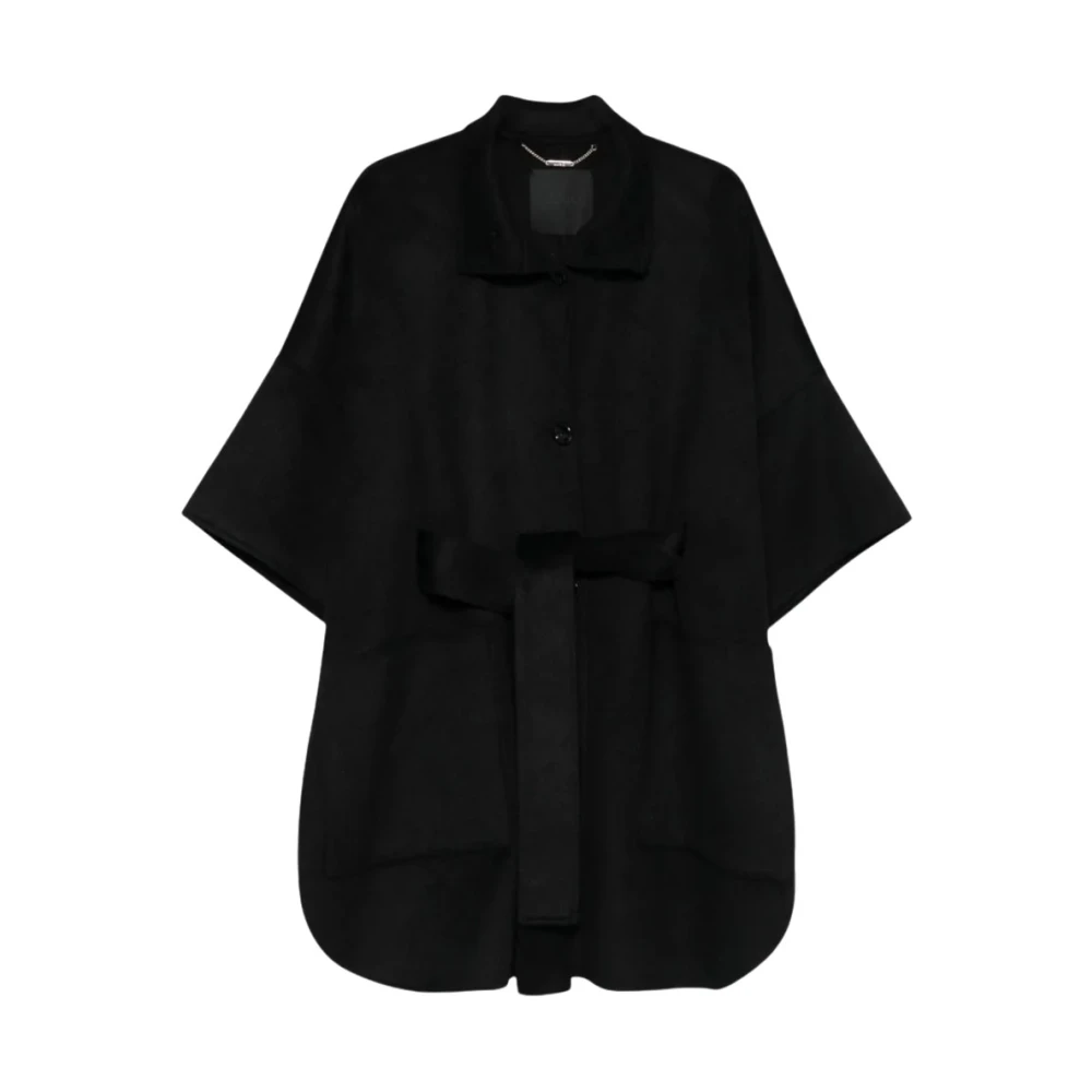 Liu Jo Svart Ullkappa Med Bälte