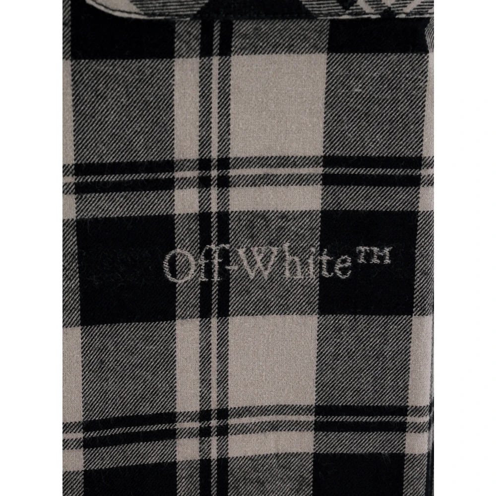 Off White Geruite Katoenen Overhemd Beige Heren - Thumbnail 3