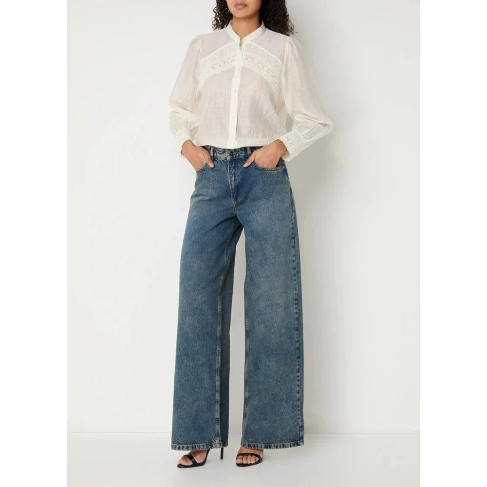 Co'Couture Vintage Straight Fit Blauwe Denim Jeans Blue Dames