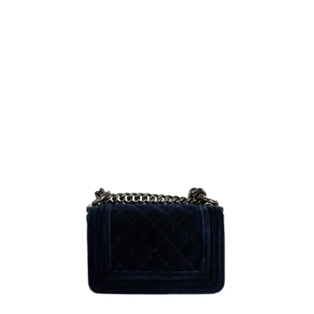 Chanel Vintage Pre-owned Velvet chanel-bags Blue Dames