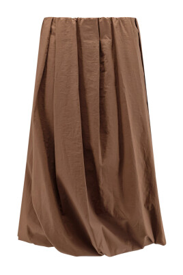 brown-leather-midi-skirt-elastic-waist
