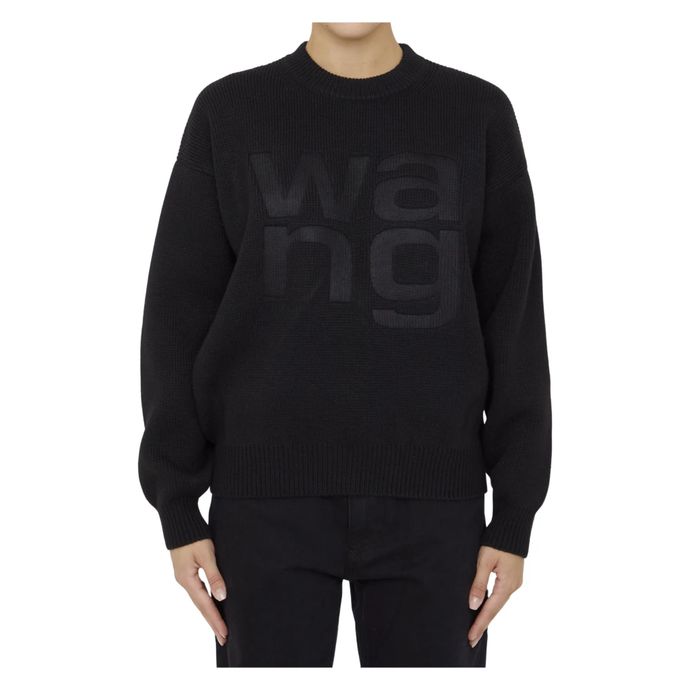 Alexander wang Zwarte Gebreide Kleding met Ingedrukt Logo Black Dames