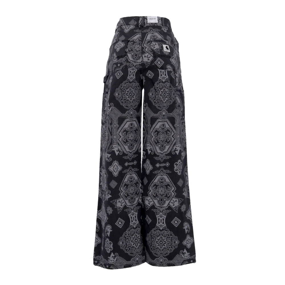 Carhartt WIP Zwarte Heavy Stone Wash Lange Dames Werkbroek Black Dames
