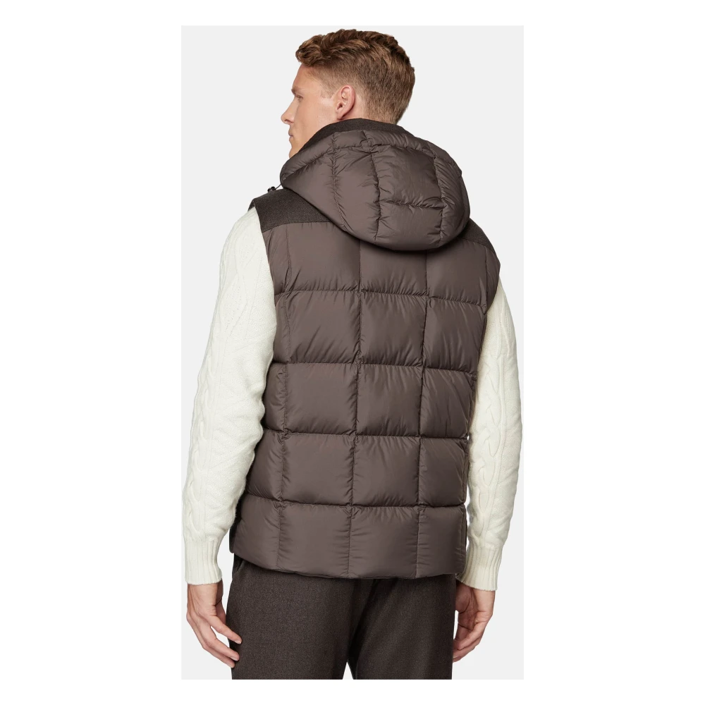 Boggi Milano Donsjas met capuchon van flanel Blue Heren
