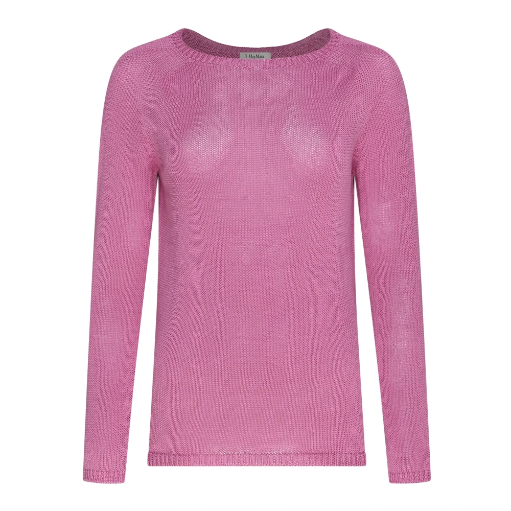 Max Mara Lila Linne Tröja Basic Design Purple, Dam