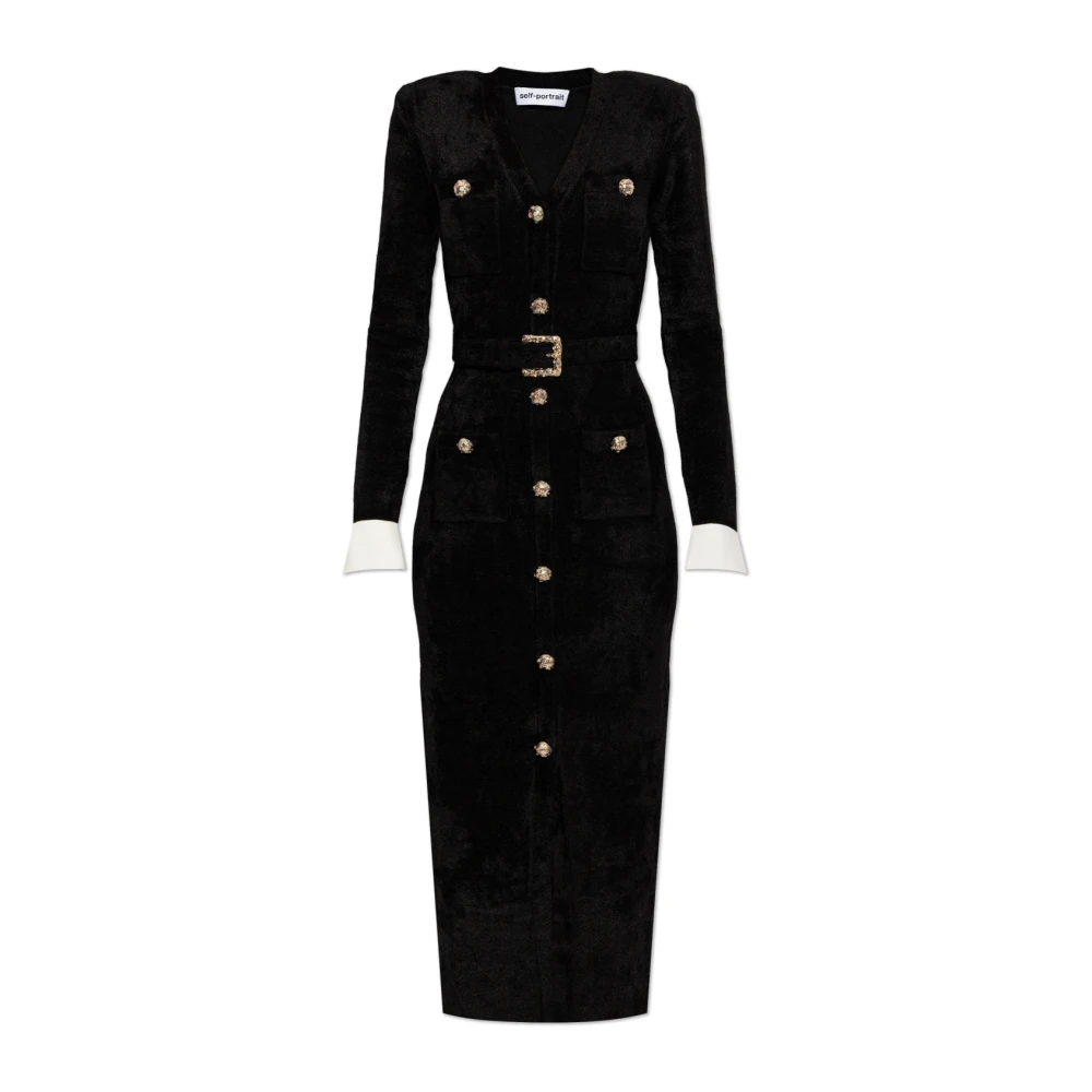 Self Portrait Donna Nero - Abito In Maglia - Dresses - L