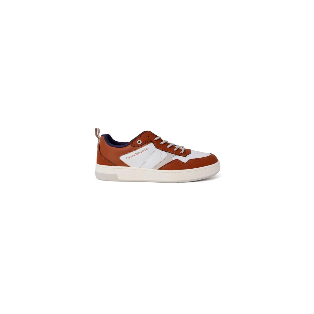 Calvin Klein Jeans Men's Brown Sneakers,, Casual Leather Sneaker Collection For Size 7 Uk