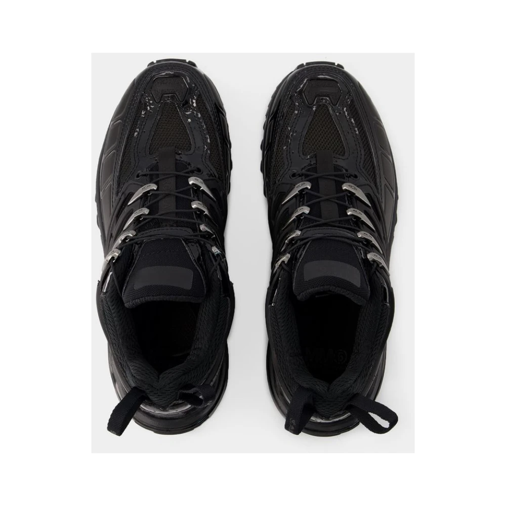 MM6 Maison Margiela Zwarte Polyester Sneakers met Rubberen Zool Black Dames