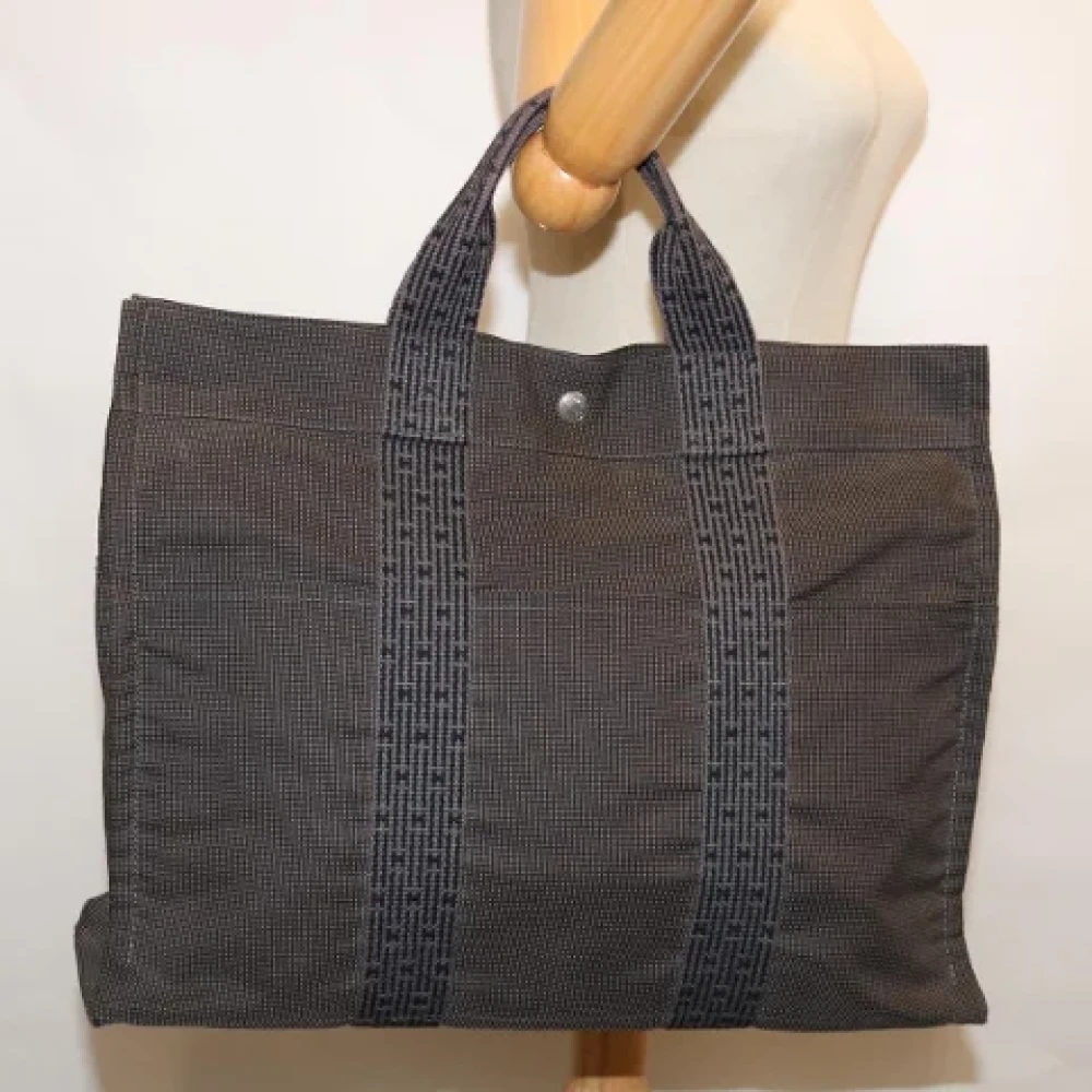 Hermès Vintage Pre-owned Canvas handbags Gray Dames