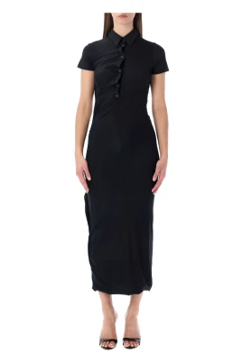 Twisted Polo Midi Dress