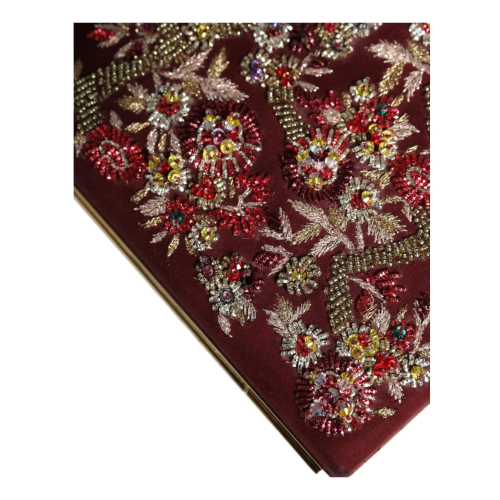 Dolce & Gabbana Bordeaux Velvet Clutch Avondtas Multicolor Dames