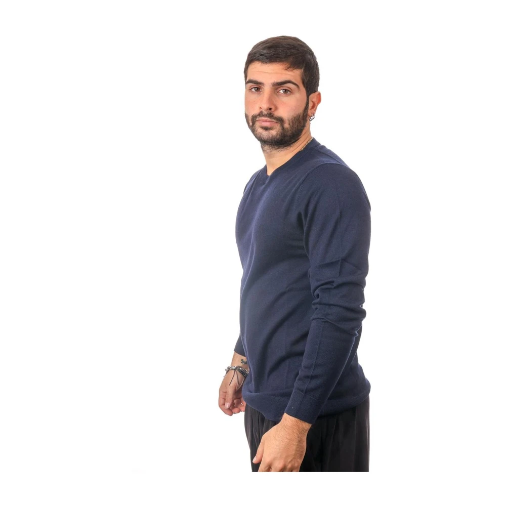 Sun68 Tijdloos Ronde Solid Merinos Sweatshirt Blue Heren