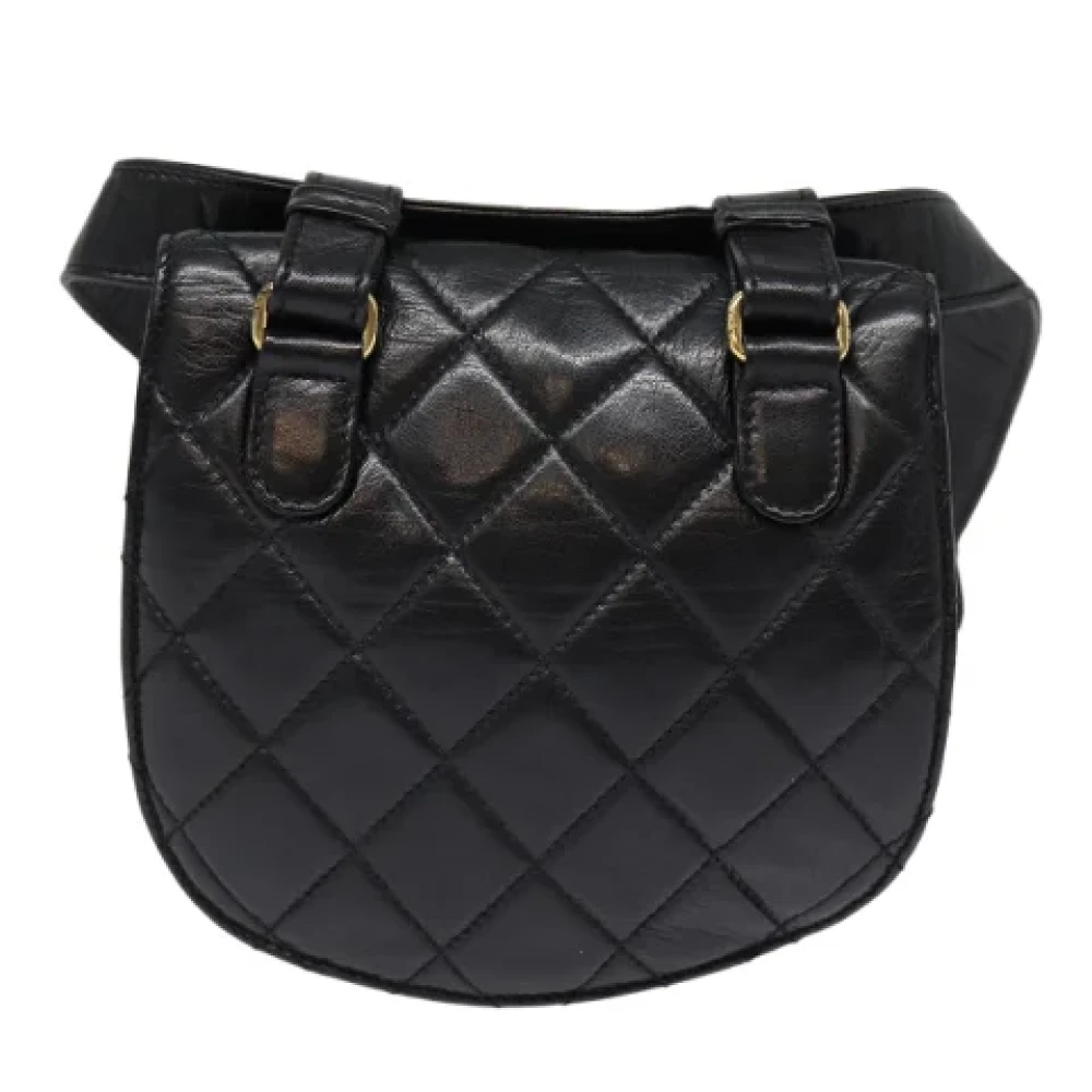 Chanel Vintage Pre-owned Leather crossbody-bags Black Dames