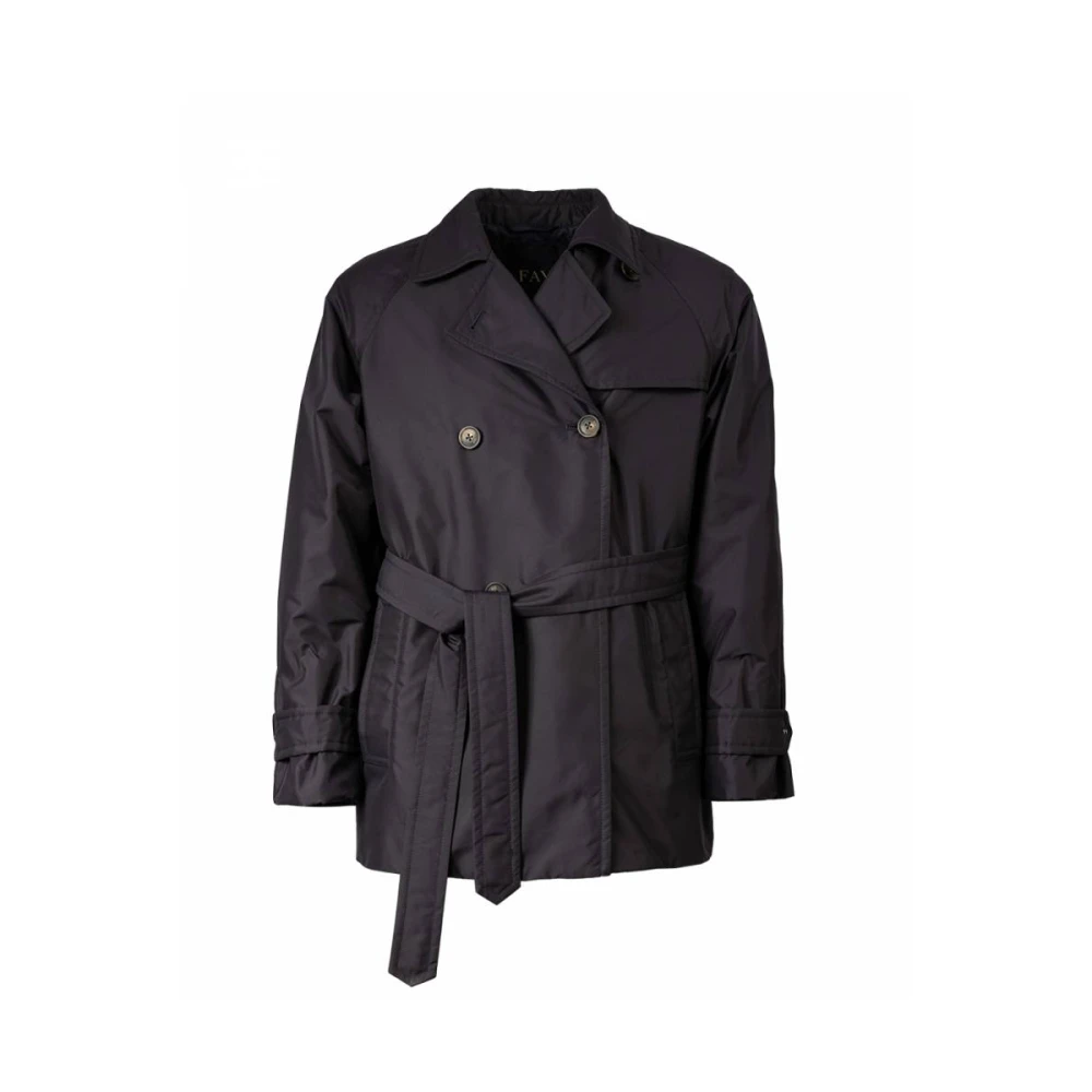 Fay Korte City Trenchcoat met Haken Blue Dames