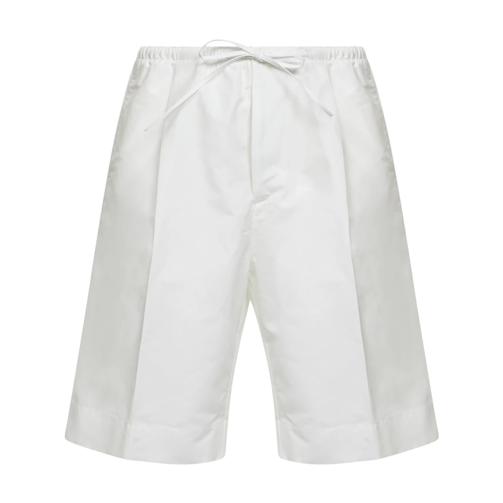 Bottega Veneta Men's White Cotton Poplin Pleated Bermuda Shorts - Casual Shorts - Xs - Shorts