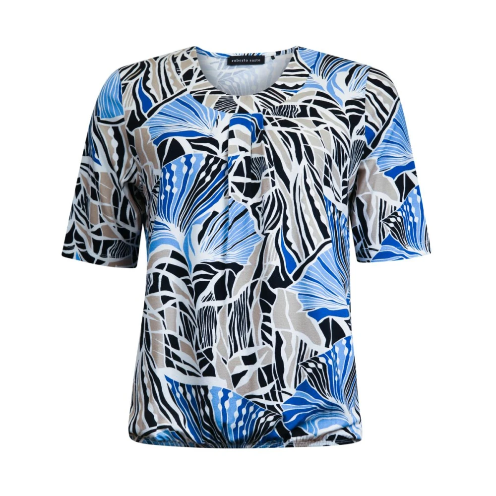 Roberto sarto Elastische O-Hals Blouson Shirt Multicolor Dames