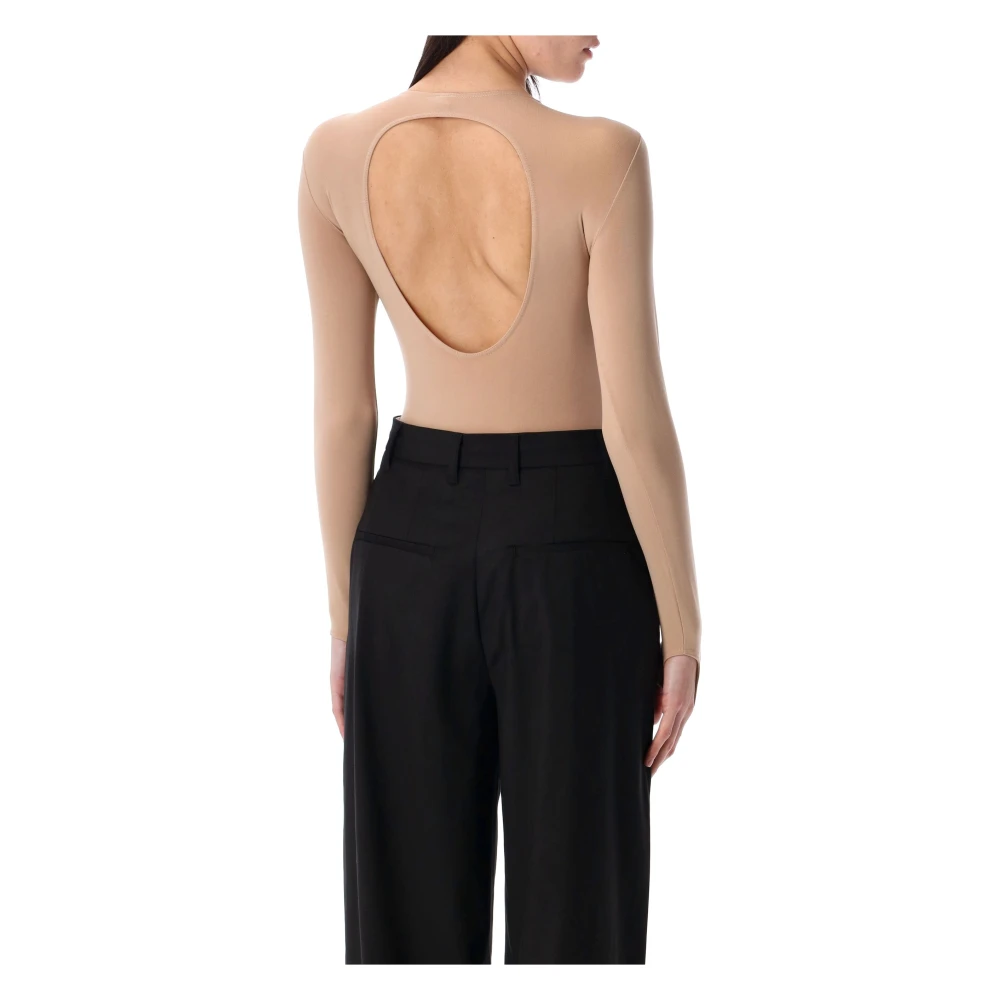 Andrea Adamo Stijlvolle Nude Cut-Out Topwear Beige Dames