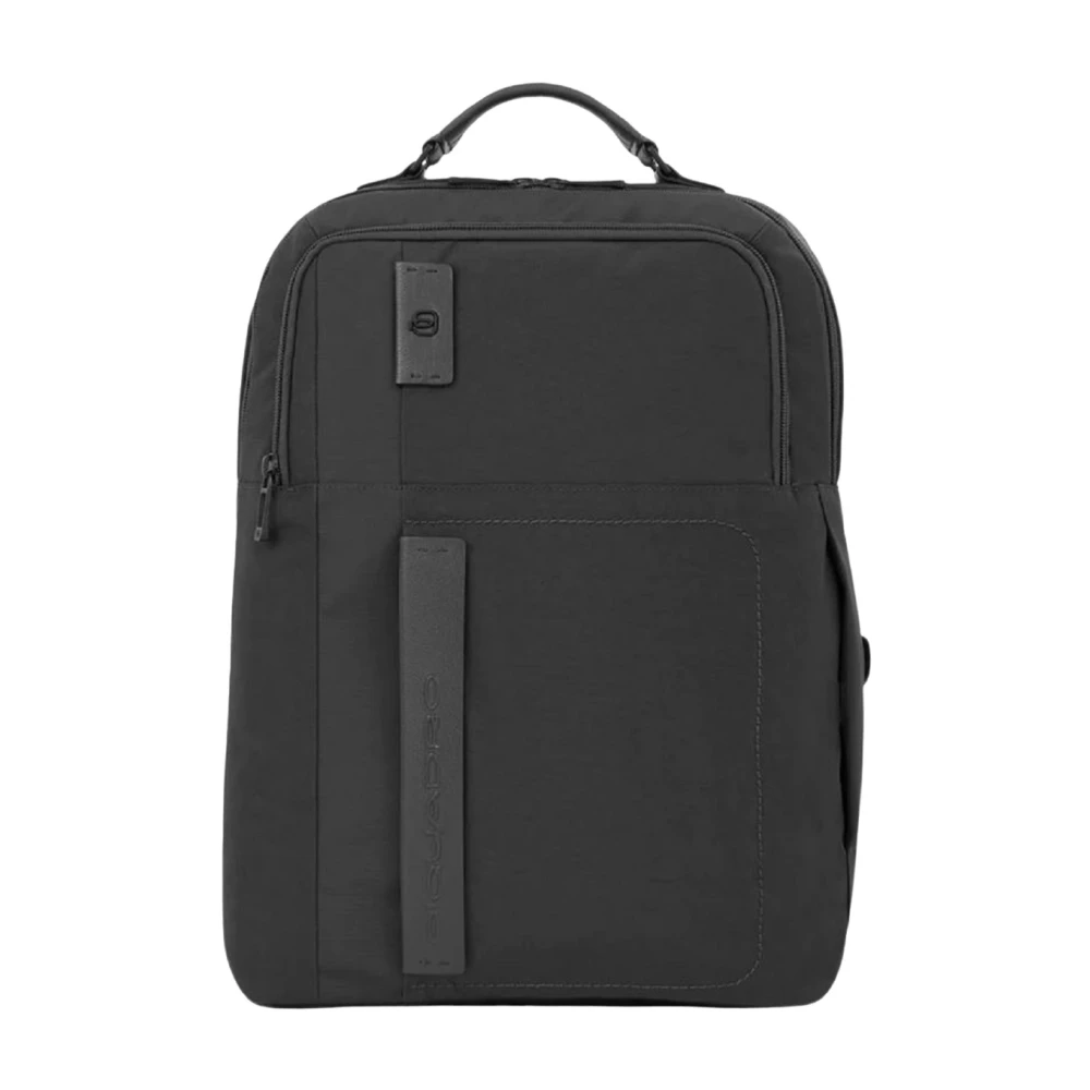 Piquadro Svart Laptop Ryggsäck Fast Check Black, Herr