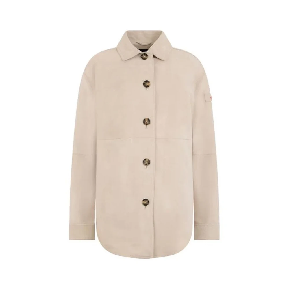 Peuterey Women's Beige Light Jackets, 2XS, Lya Suede Leather Jacket