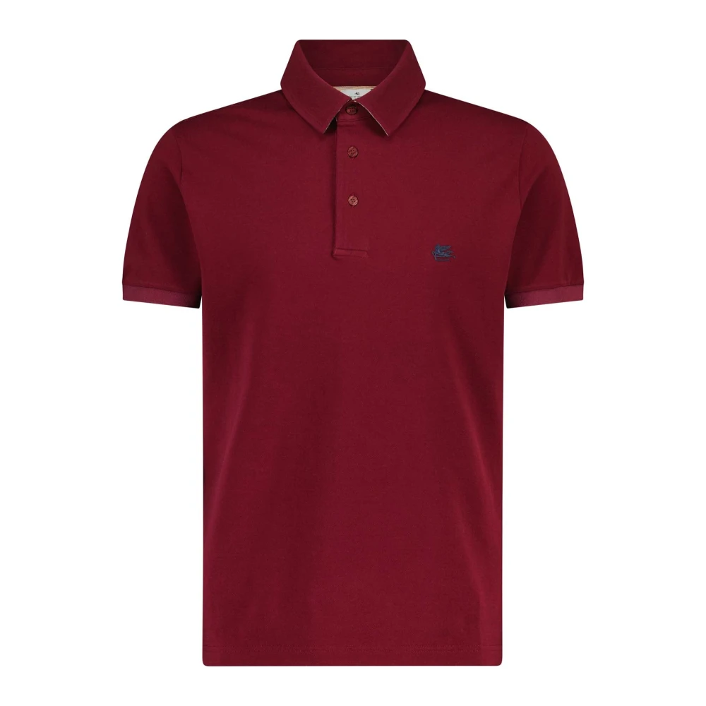 ETRO Polo Shirt met Logo Borduursel Red Heren