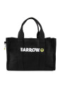 sac-de-plage-en-toile-noire-avec-sourire-jaune
