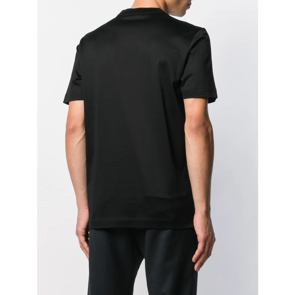 Canali Italiaans katoenen T-shirt Ontwerperscode Mj00002T0356 Black Heren