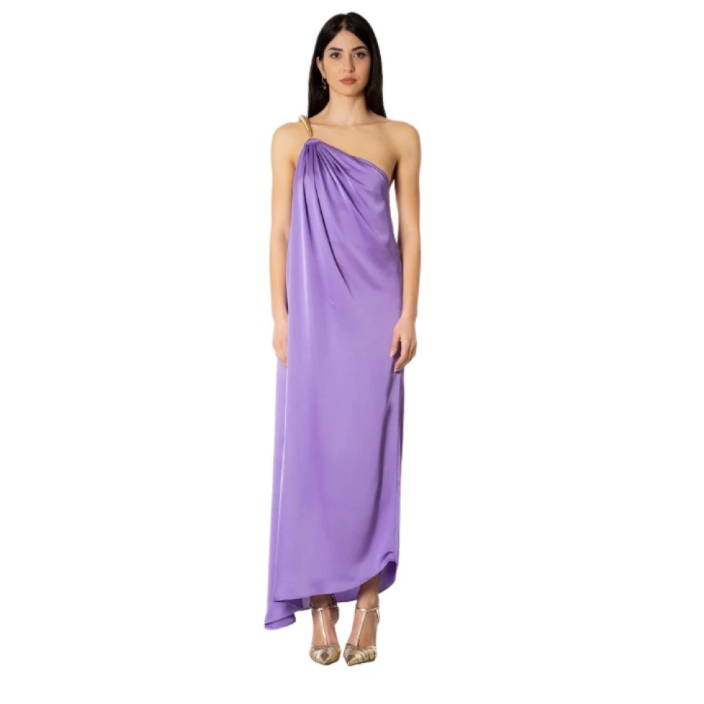 Simona Corsellini Elegant One-Shoulder Klänning - Levande Violett Purple, Dam