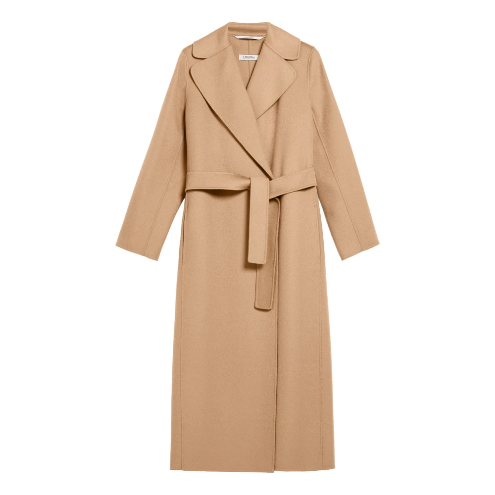 Max Mara , Belted Coats, Female, Brown, S, Long Wool Belted Coat