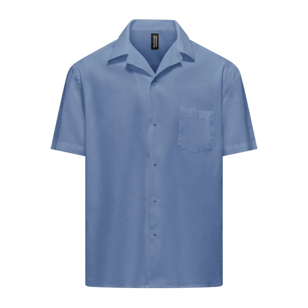 Bomboogie Hombre Azul - Linen-Cotton Blend Shirt - Shirts - Xl