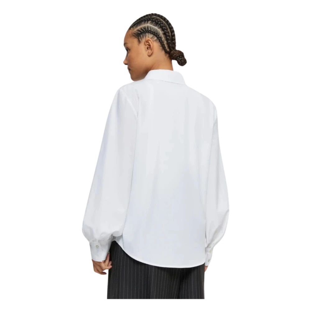 Iblues Witte Katoenen Popeline Overhemd White Dames