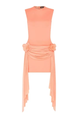 Drape Overlay Sleeveless Mini Dress