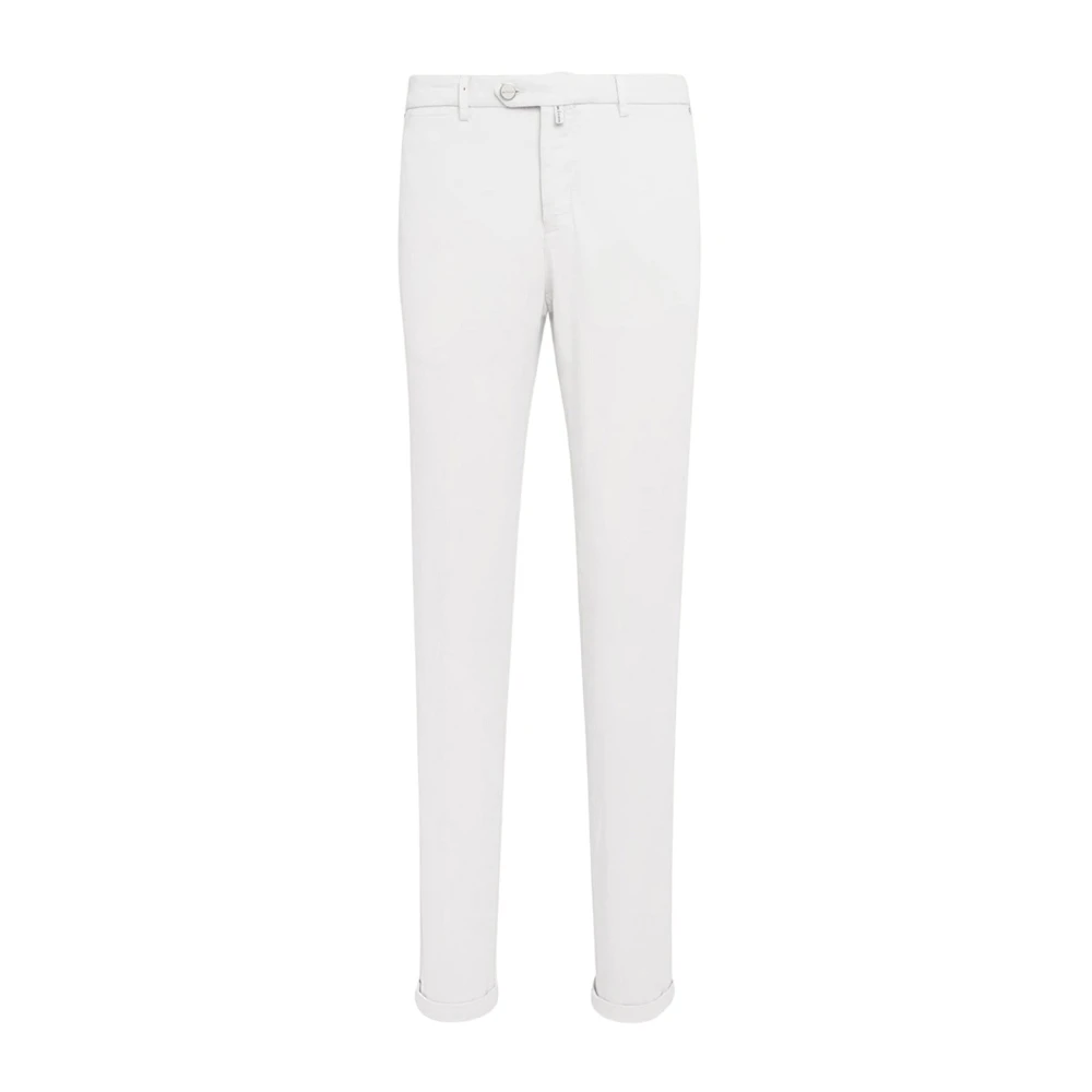 Kiton Slim Fit Linnen Broek Glacier Grey Gray Heren