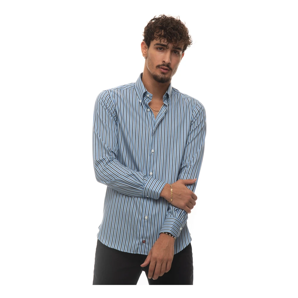 Càrrel Gestreept Button-Down Overhemd Blue Heren