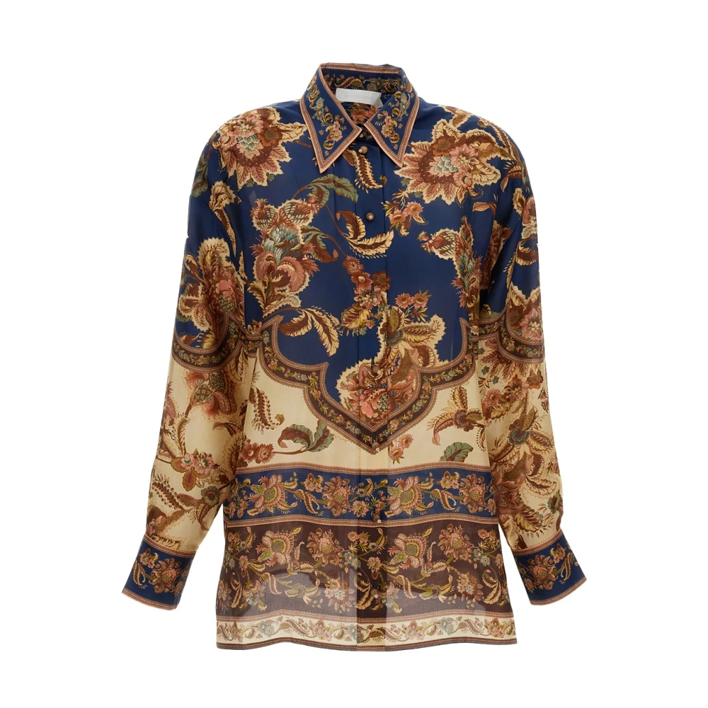 Zimmermann Women's Multicolor Aster Relaxed Shirt - Shirts - 2XS - Blouses & Shirts
