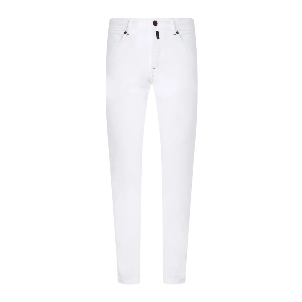 Kiton Witte Slim Fit Katoenen Jeans White Heren