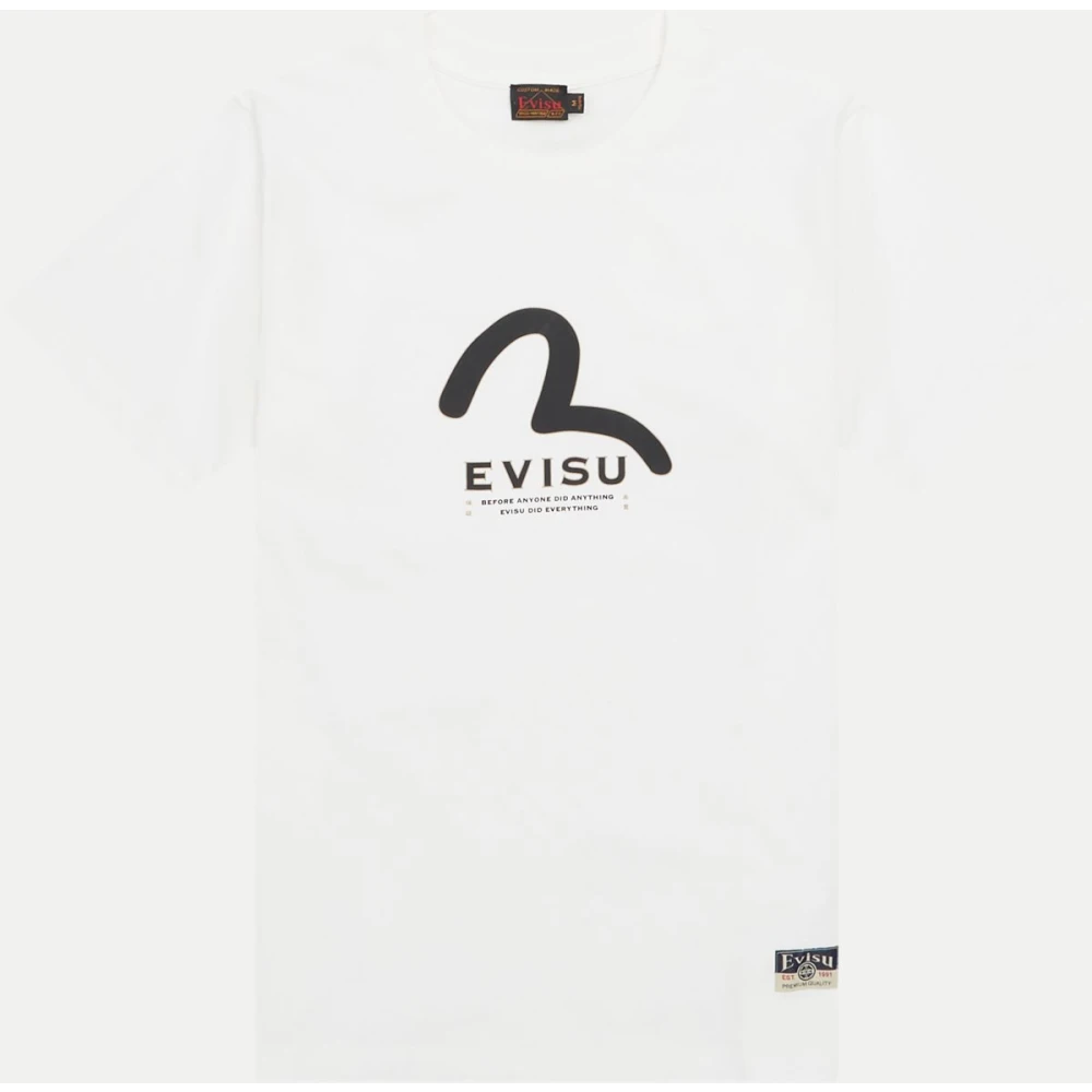 Evisu Wit Katoen Regular Fit T-Shirt White Heren
