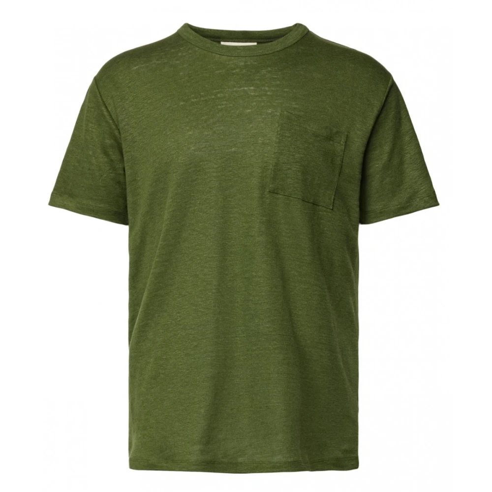 MC2 Saint Barth Linnen T-shirt met borstzakje Green Heren
