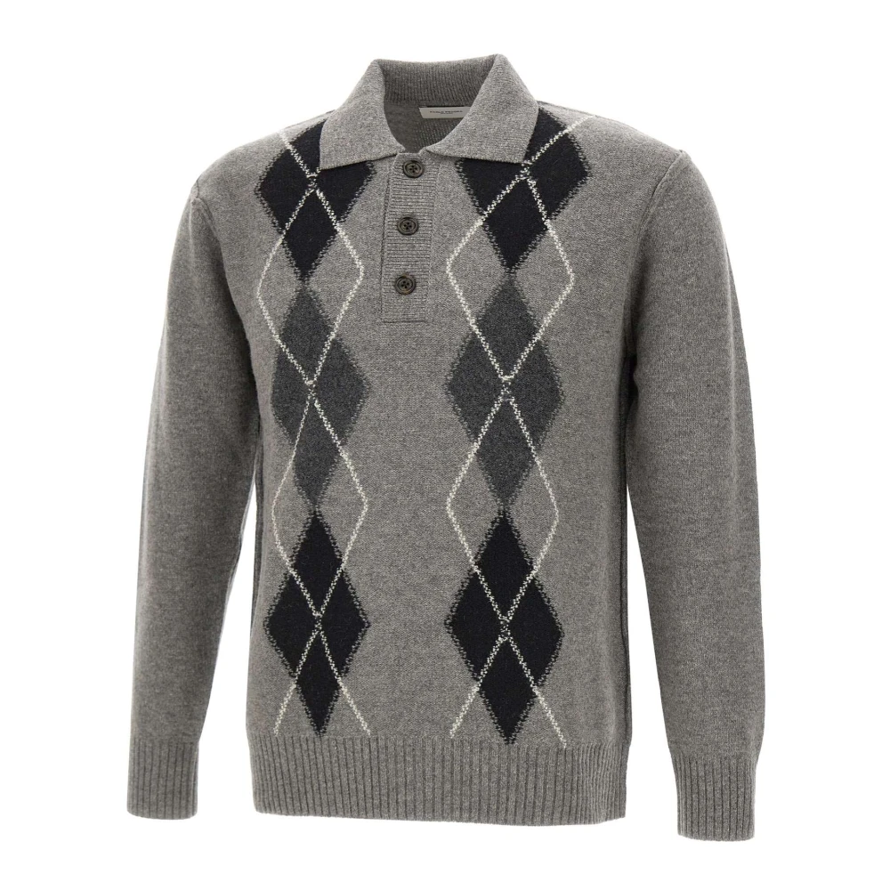 Paolo Pecora Men's Gray Wool Jumper - Round-Neck Knitwear - L - Knitwear